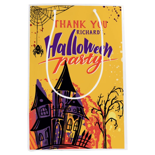 Colorful Abstract Halloween Party Medium Gift Bag (Front)
