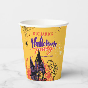Colorful Abstract Halloween Party Paper Cups