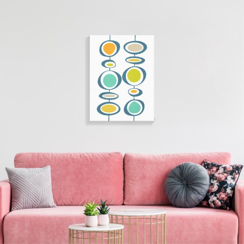Colorful Abstract Hanging Circles Mid Century Canvas Print
