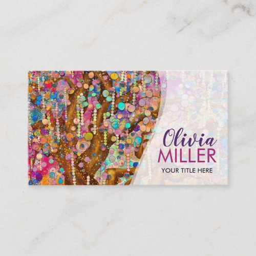 Colorful Abstract Happiness Tree Business Card