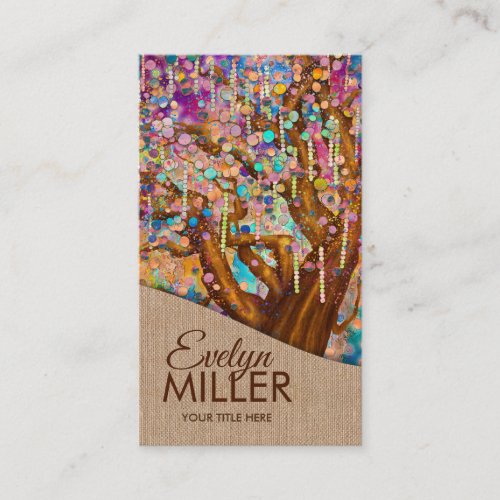 Colorful Abstract Happiness Tree Business Card