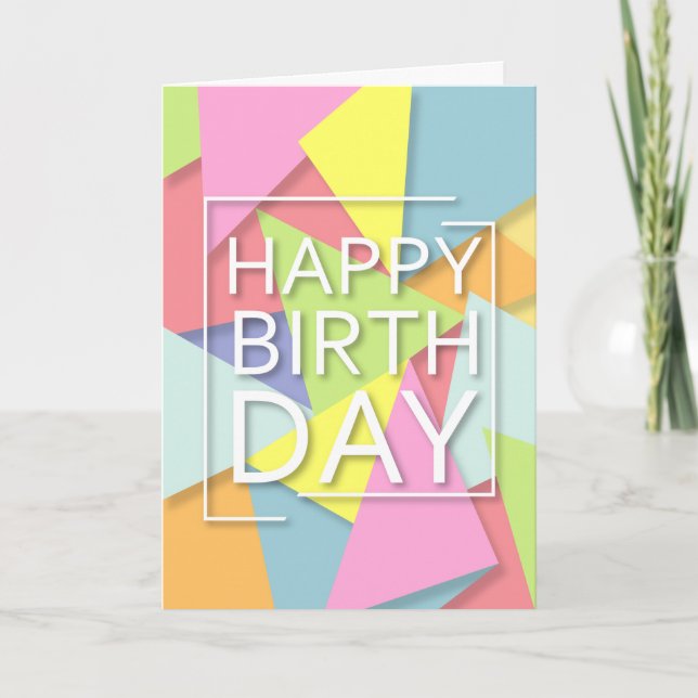 Colorful Abstract Happy Birthday Card (Front)