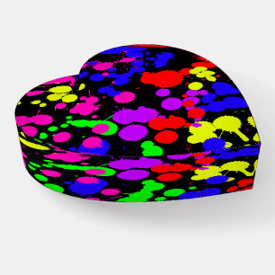 Colorful Abstract Heart Paperweight
