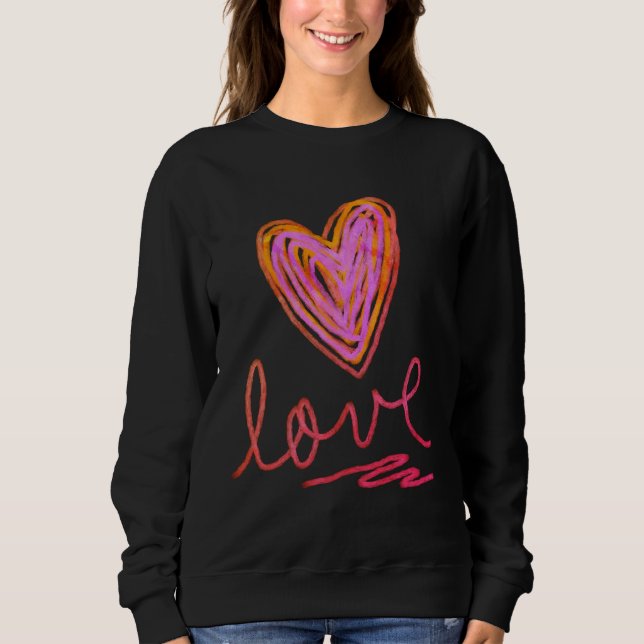 Colorful Abstract Heart Wearable Art Sweatshirt (Front)