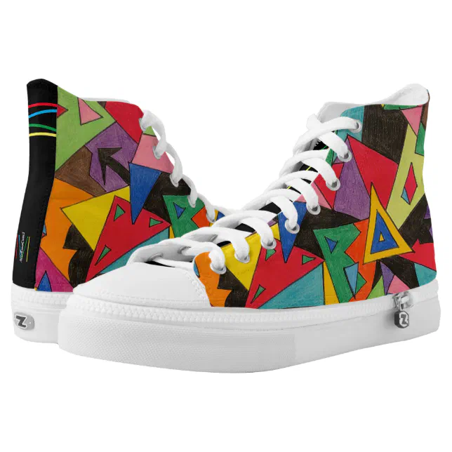 high top colorful sneakers