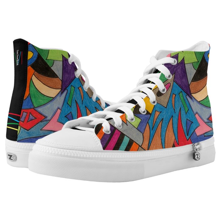 Colorful Abstract High-Top Sneakers | Zazzle.com