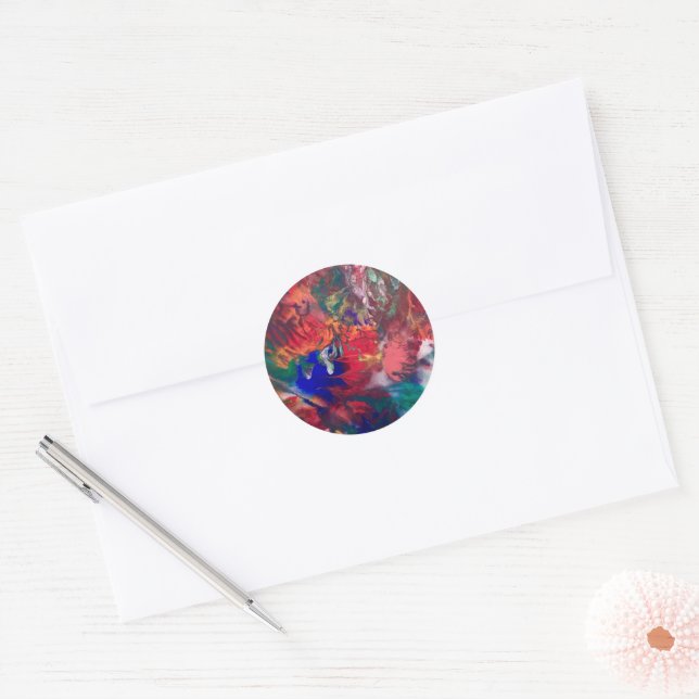 Colorful Abstract Hippie Rainbow Sticker Labels (Envelope)