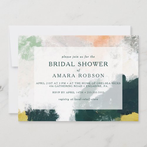 Colorful Abstract Horizontal Bridal Shower Invitat Invitation