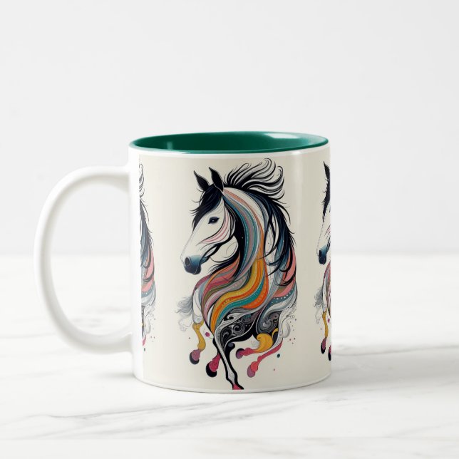 Colorful Abstract Horse Mug (Left)