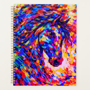 Colorful Abstract Horse Portrait Impasto Planner