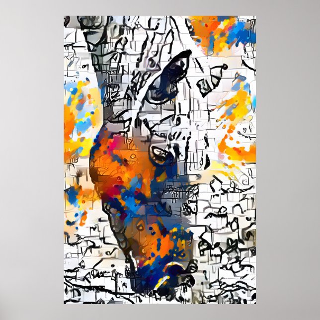 Colorful Abstract Horse Poster (Front)