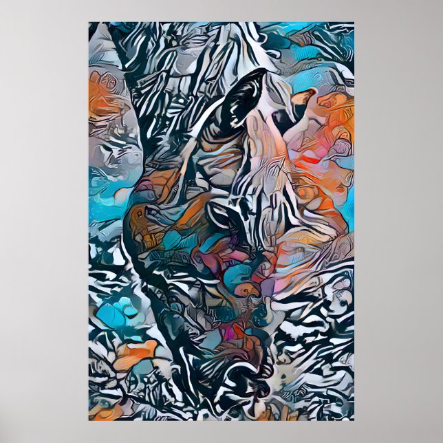 Colorful Abstract Horse Poster (Front)