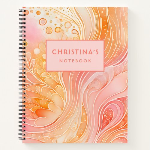 Colorful Abstract Ink Art Spiral Notebook