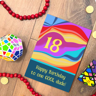 Colorful Abstract Inspirivity Custom Age Birthday Card