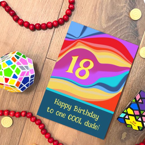 Colorful Abstract Inspirivity Custom  Age Birthday Card
