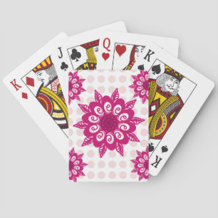 Colorful Abstract Kaleidoscope Flower Pattern Thro Poker Cards