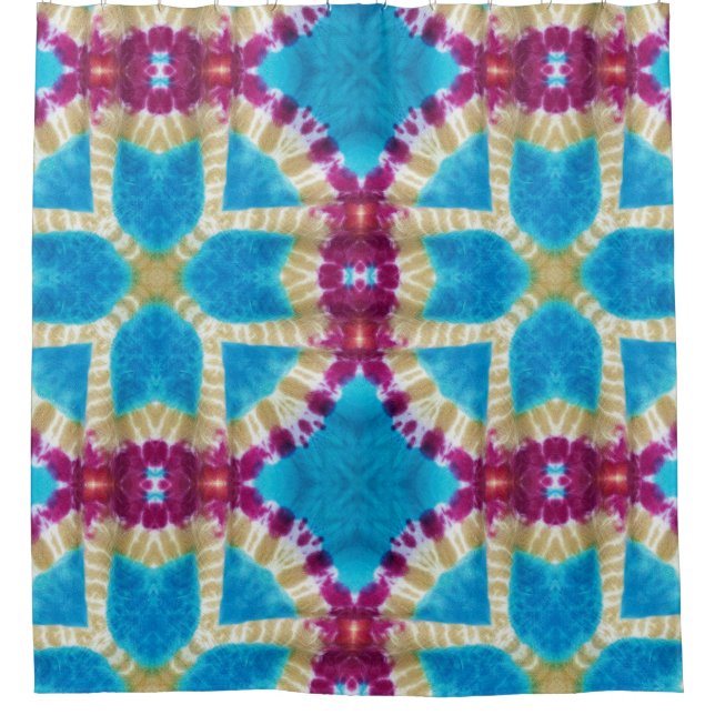 Colorful Abstract Kaleidoscope Tie Dye Pattern  Shower Curtain (Front)