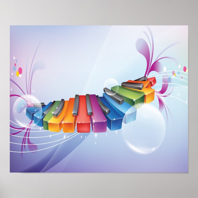 Colorful Abstract Keyboard Poster (Front)