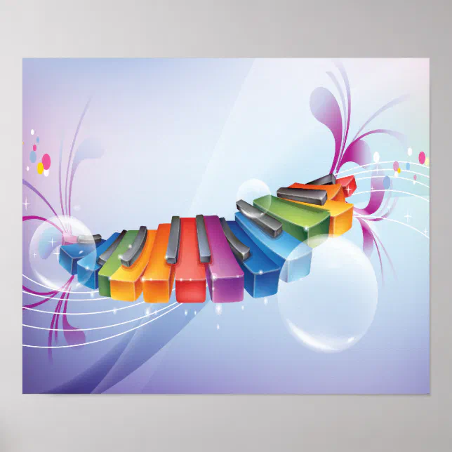 Colorful Abstract Keyboard Poster | Zazzle