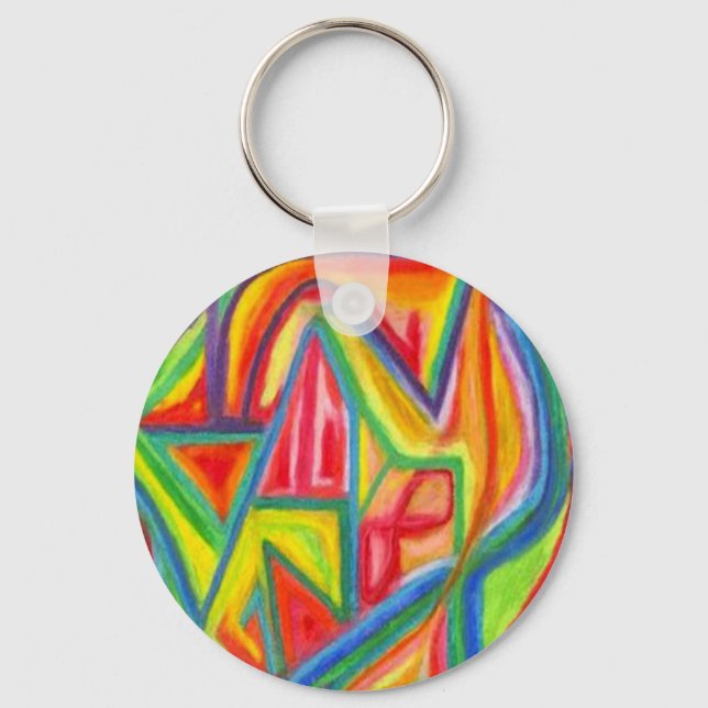 Colorful Abstract Keychain (Front)