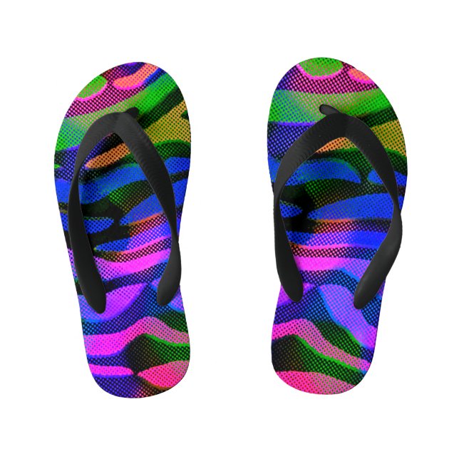 Colorful Abstract   Kid's Flip Flops (Footbed)