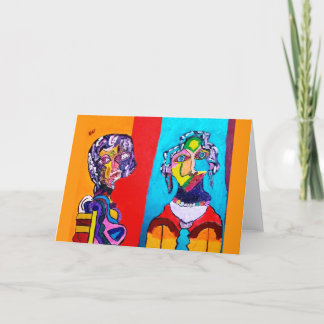 COLORFUL ABSTRACT LADIES BLANK CARD