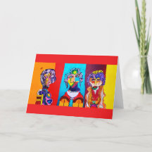 COLORFUL ABSTRACT LADIES BLANK CARD