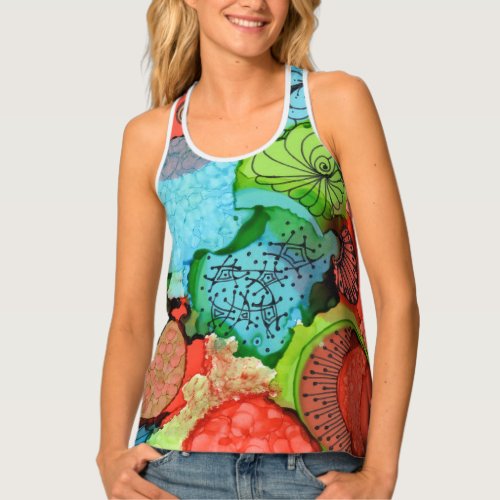 Colorful Abstract Ladies Tank Top