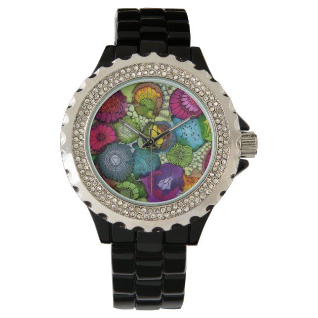 Colorful Abstract Ladies Watch (Front)