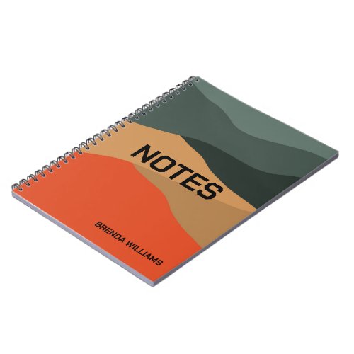 Colorful abstract landscape notebook