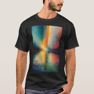 Colorful Abstract Landscape Reflection Wall Art T-Shirt