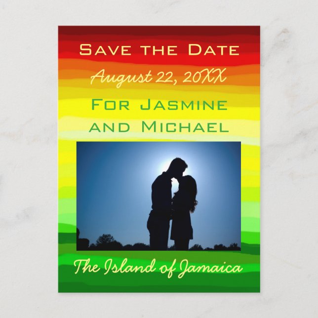 Colorful Abstract Landscape - Save Date Postcard (Front)