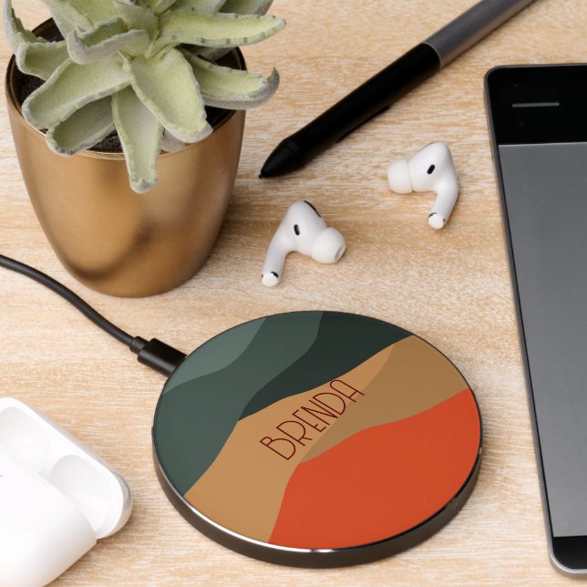 Colorful abstract landscape wireless charger  (Desk 2)
