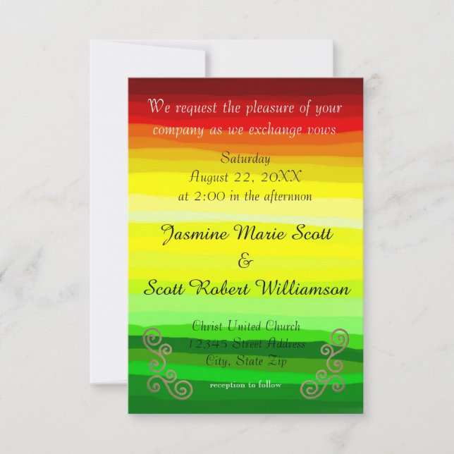 Colorful Abstract Lansdscape-3x5Wedding Invitation (Front)