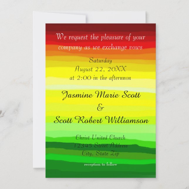 Colorful Abstract Lansdscape - Wedding Invitation (Front)