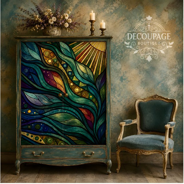 Colorful Abstract Leaf Art Decoupage Tissue Paper (Colorful Abstract Leaf Art Decoupage Tissue Paper)