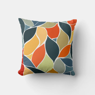 Colorful Abstract Leaf Pattern Pillow 16" x 16"