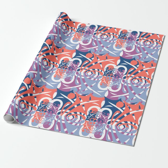 Colorful Abstract LEAF Pattern  Wrapping Paper (Unrolled)