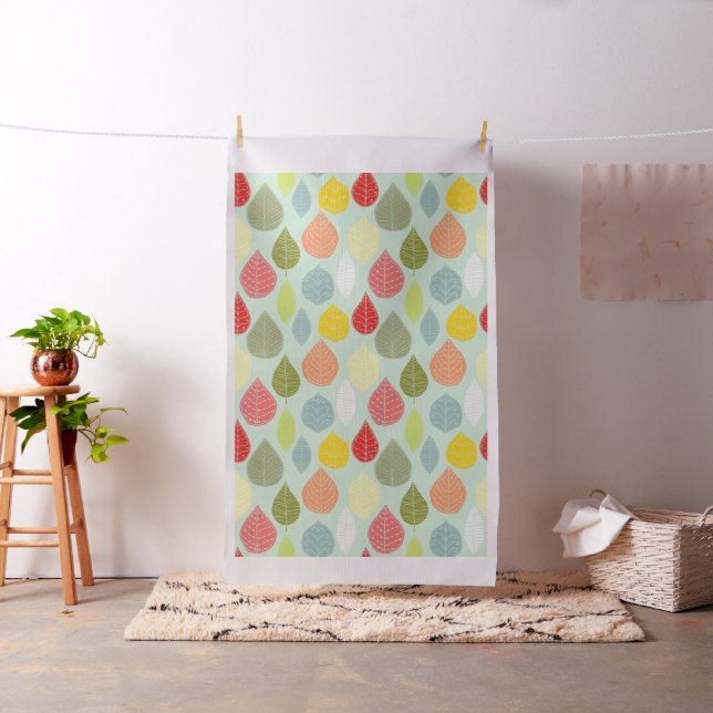 Colorful Abstract Leafs Over Changeable background Fabric (In Situ)