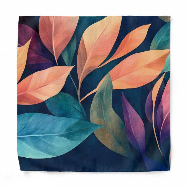 Colorful Abstract Leaves Bandana (Front)