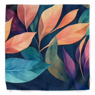 Colorful Abstract Leaves Bandana