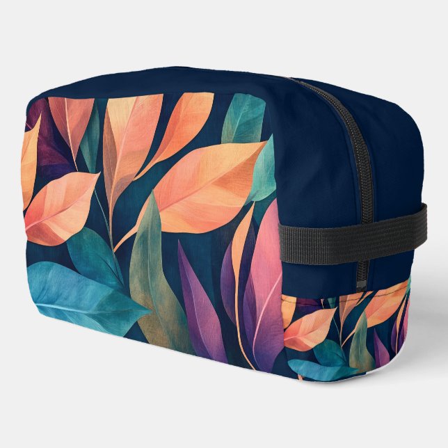 Colorful Abstract Leaves Dopp Kit (Left Corner)