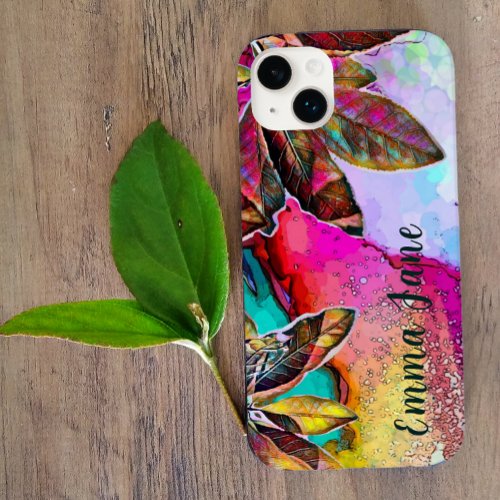 Colorful Abstract Leaves Ink Art Case_Mate iPhone 14 Plus Case