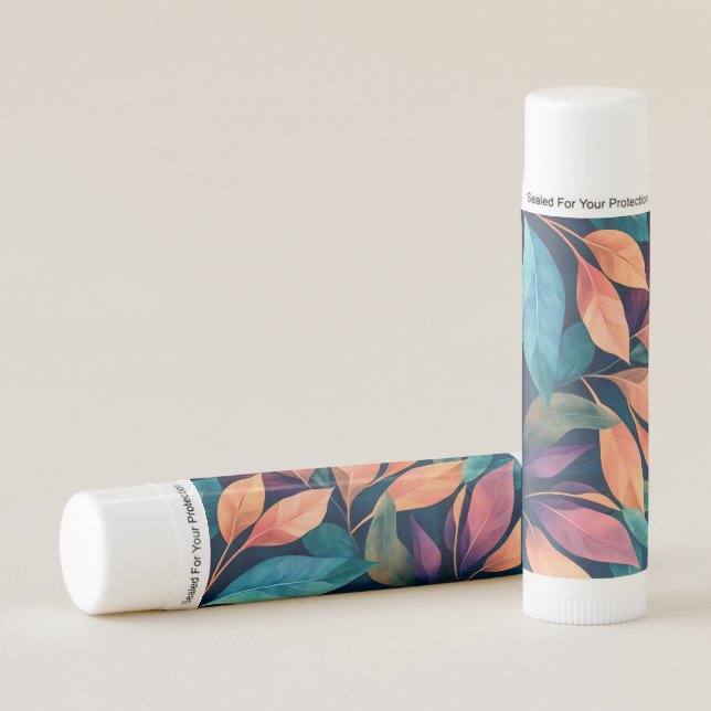 Colorful Abstract Leaves Lip Balm (Front)