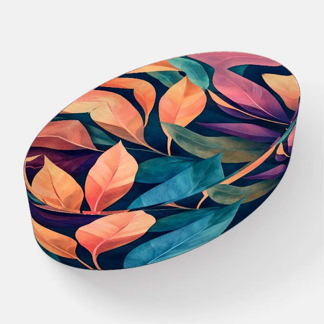 Colorful Abstract Leaves Paperweight (Angled)