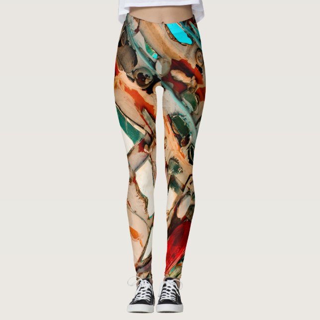 Colorful Abstract Leggings (Front)