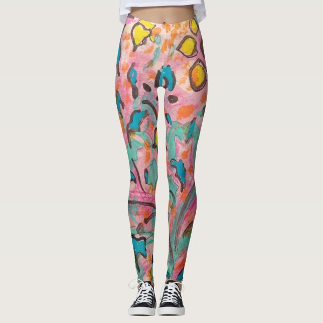 Colorful Abstract Leggings (Front)