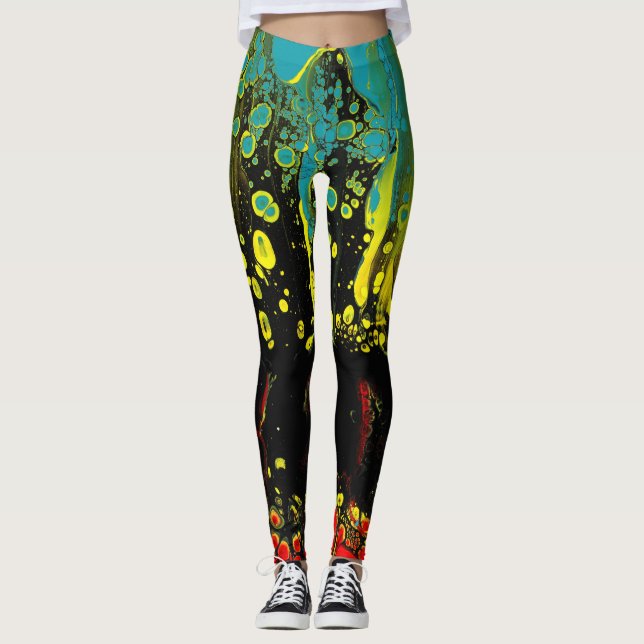 Colorful Abstract Leggings - "The Beginning" (Front)