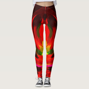 Colorful Abstract Leggings with neon lines galaxy.