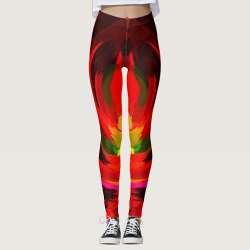 Colorful Abstract Leggings with neon lines galaxy